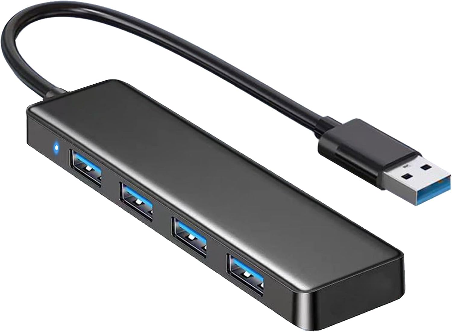 4-Port USB Hub — Compact 1-to-4 Splitter for Laptop and PC