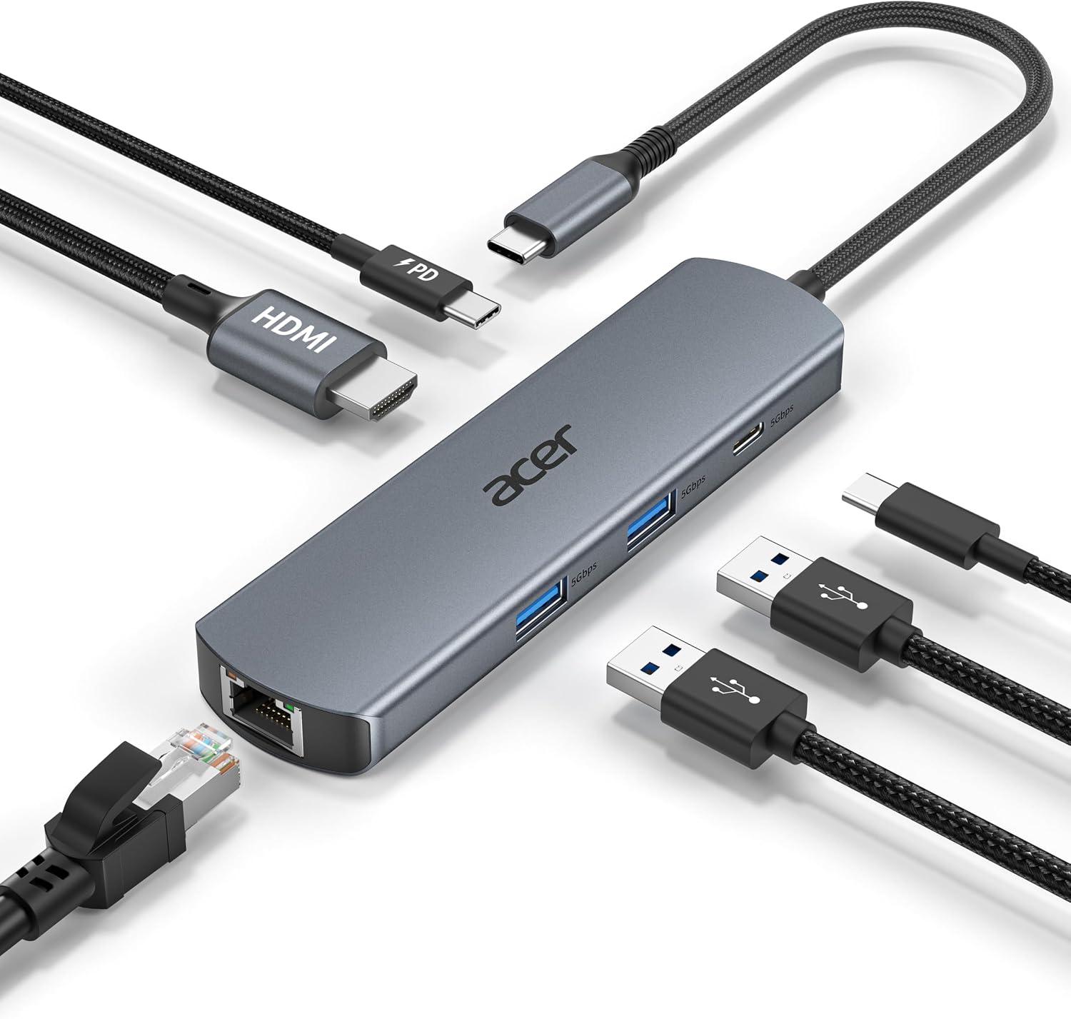 6-in-1 USB-C Hub with Ethernet and 4K 60Hz HDMI