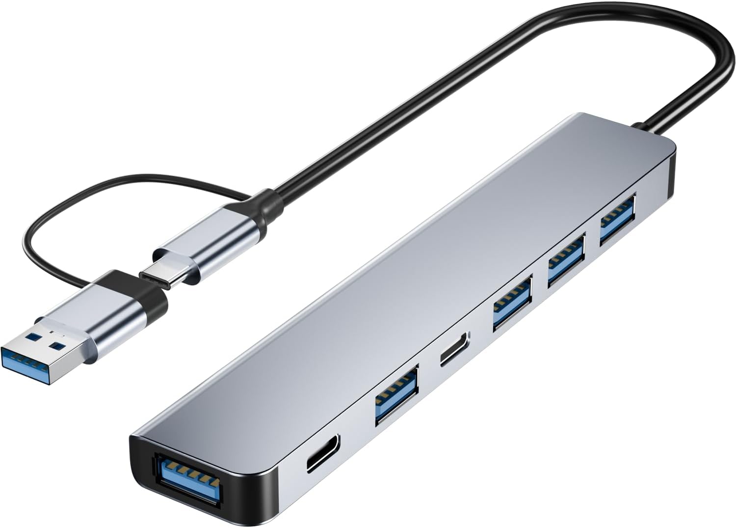 7-in-1 USB-C Hub — Aluminium Body with USB 3.0 Ports