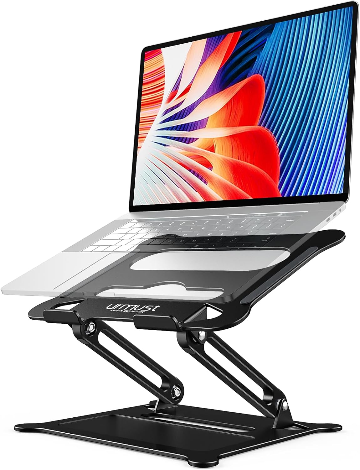 Adjustable Aluminium Laptop Stand for 10 to 15.6 Inch Laptops, Black
