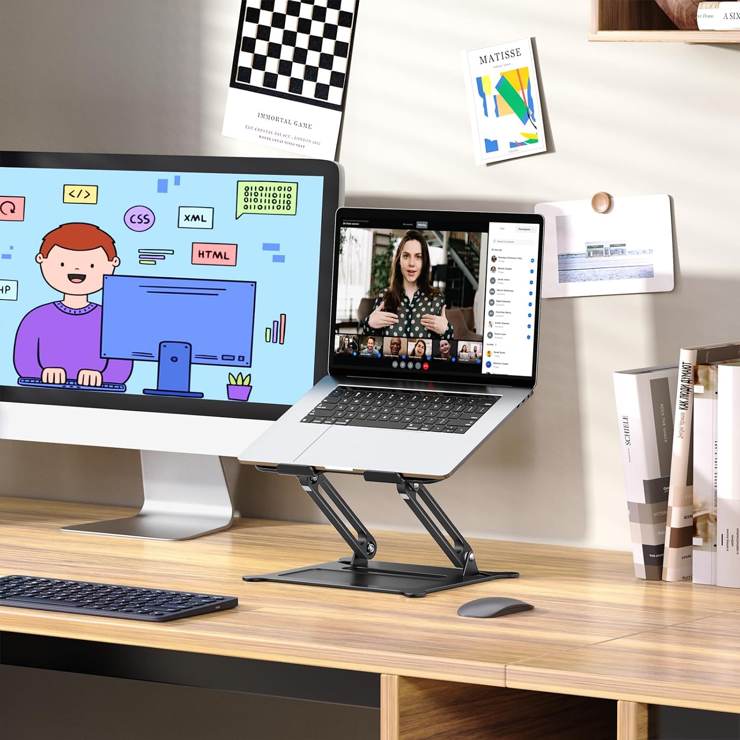 Adjustable Aluminium Laptop Stand for 10 to 15.6 Inch Laptops, Black