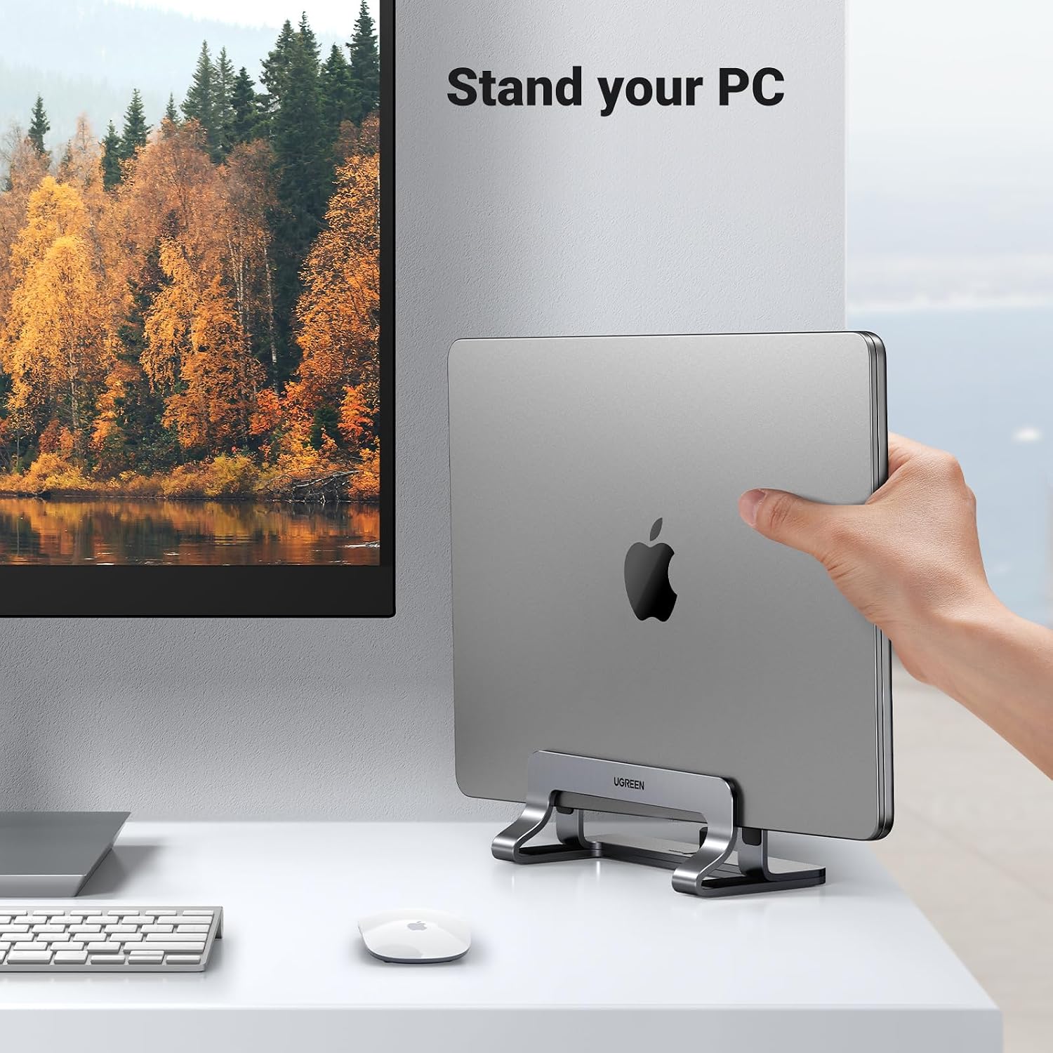 Vertical Laptop Stand — Aluminium Holder for Closed Laptops